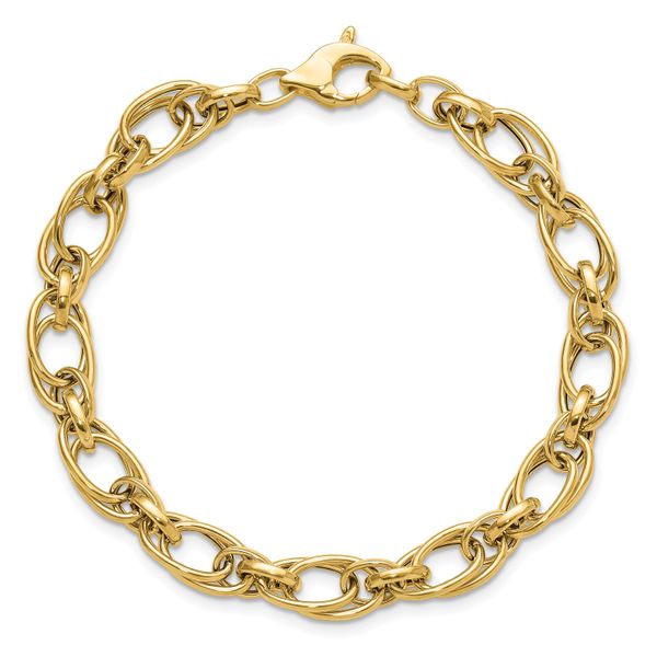 Leslie's 14K Polished Fancy Oval Link Bracelet - Image 4