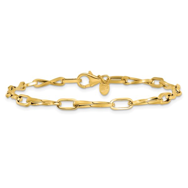 Leslie's 14K Polished Fancy Twisted Link Bracelet - Image 3