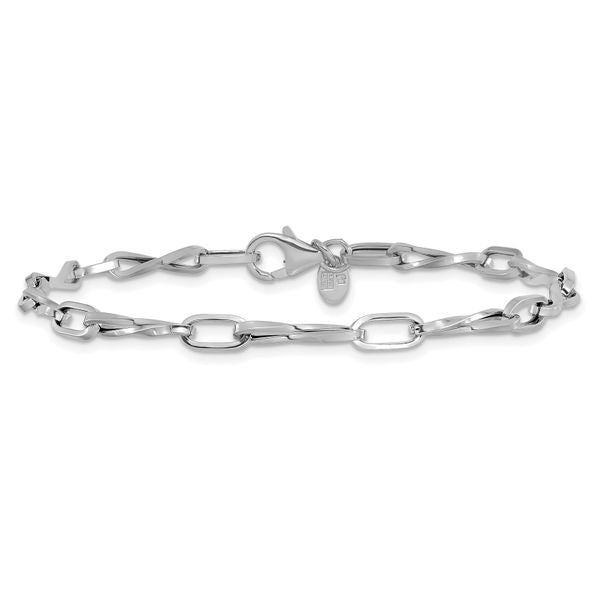 Leslie's 14K White Gold Polished Fancy Twisted Link Bracelet - Image 3