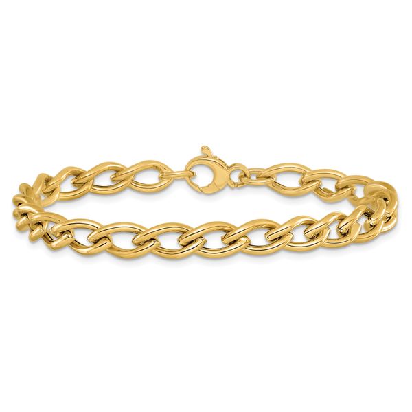 Leslie's 14K Polished Fancy Oval Link Bracelet - Image 3