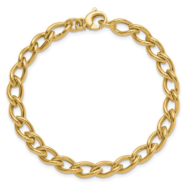 Leslie's 14K Polished Fancy Oval Link Bracelet - Image 4