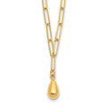 Leslie's 14K Polished Teardrop Paperclip Link Necklace