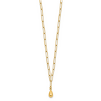 Leslie's 14K Polished Teardrop Paperclip Link Necklace - Image 2