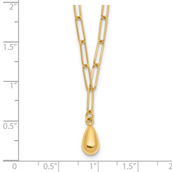 Leslie's 14K Polished Teardrop Paperclip Link Necklace - Image 5