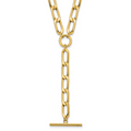 Leslie's 14K Polished Flat Oval Link Drop w/2in ext. Choker Necklace