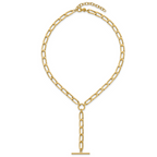 Leslie's 14K Polished Flat Oval Link Drop w/2in ext. Choker Necklace - Image 4