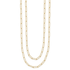 Leslie's 14K Polished and Textured 2-strand Paperclip Necklace - Image 2
