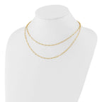 Leslie's 14K Polished and Textured 2-strand Paperclip Necklace - Image 3