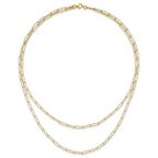 Leslie's 14K Polished and Textured 2-strand Paperclip Necklace - Image 4