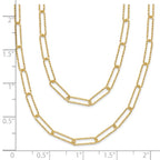 Leslie's 14K Polished and Textured 2-strand Paperclip Necklace - Image 5