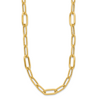 Leslie's 14K Polished and Textured Fancy Paperclip Link Necklace - Image 2