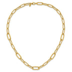 Leslie's 14K Polished and Textured Fancy Paperclip Link Necklace - Image 4
