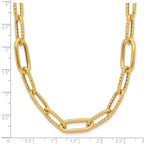 Leslie's 14K Polished and Textured Fancy Paperclip Link Necklace - Image 5