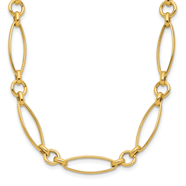 Leslie's 14K Polished Fancy Link 19in Necklace