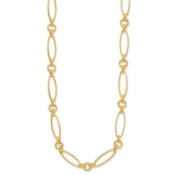 Leslie's 14K Polished/Textured Fancy Link Necklace - Image 2