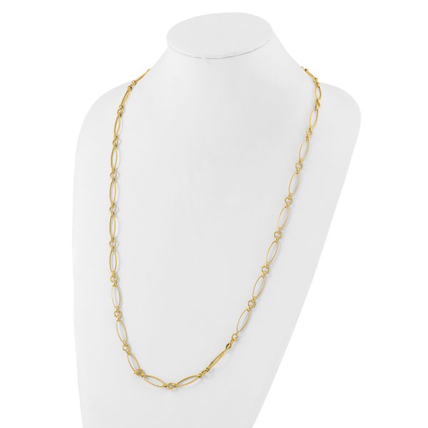 Leslie's 14K Polished/Textured Fancy Link Necklace - Image 3