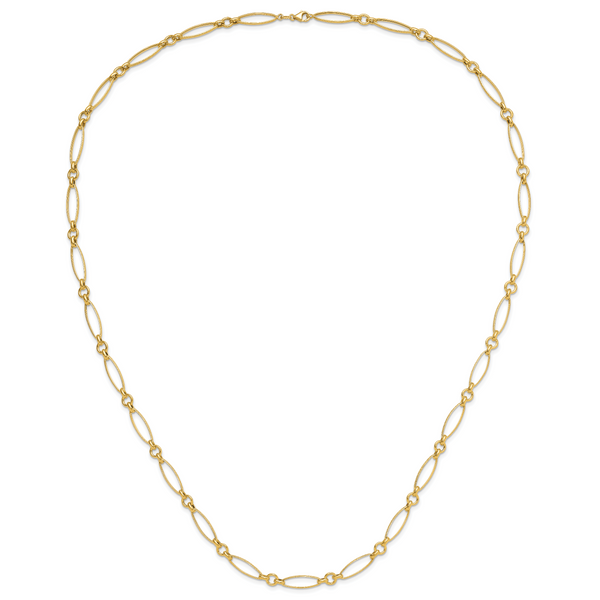 Leslie's 14K Polished/Textured Fancy Link Necklace - Image 4