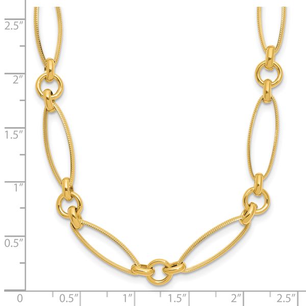 Leslie's 14K Polished/Textured Fancy Link Necklace - Image 5