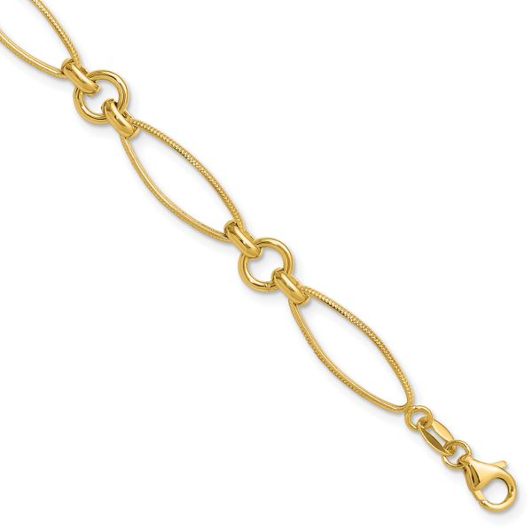 Leslie's 14K Polished Fancy Link 8.5in Bracelet