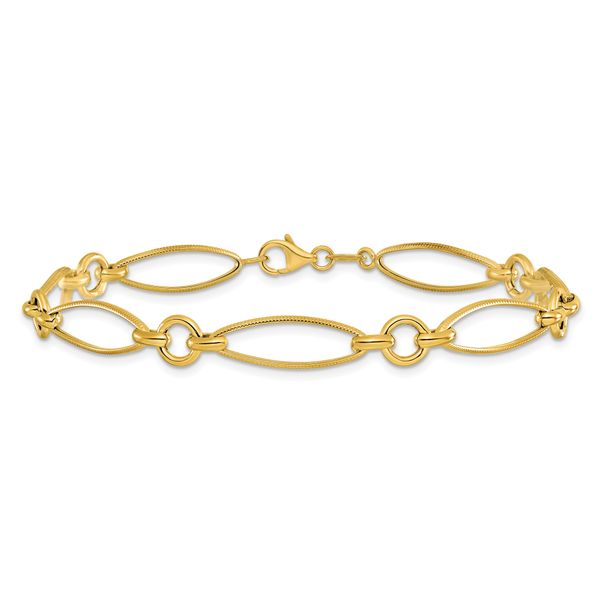 Leslie's 14K Polished Fancy Link 8.5in Bracelet - Image 3