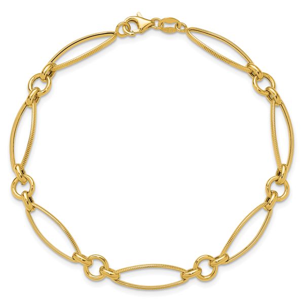 Leslie's 14K Polished Fancy Link 8.5in Bracelet - Image 4