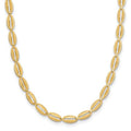 Leslie's 14K Polished and Textured Fancy Oval Link Necklace