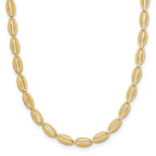 Leslie's 14K Polished and Textured Fancy Oval Link Necklace