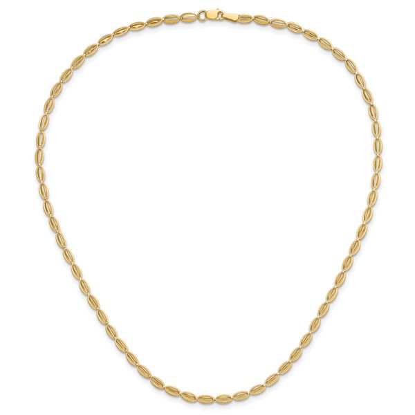 Leslie's 14K Polished and Textured Fancy Oval Link Necklace - Image 4
