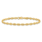 Leslie's 14K Polished and Textured Fancy Oval Link Bracelet - Image 3