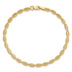 Leslie's 14K Polished and Textured Fancy Oval Link Bracelet - Image 4
