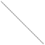 Leslie's 14K White Gold Polished / Textured Fancy Oval Link Bracelet - Image 2