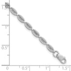 Leslie's 14K White Gold Polished / Textured Fancy Oval Link Bracelet - Image 5