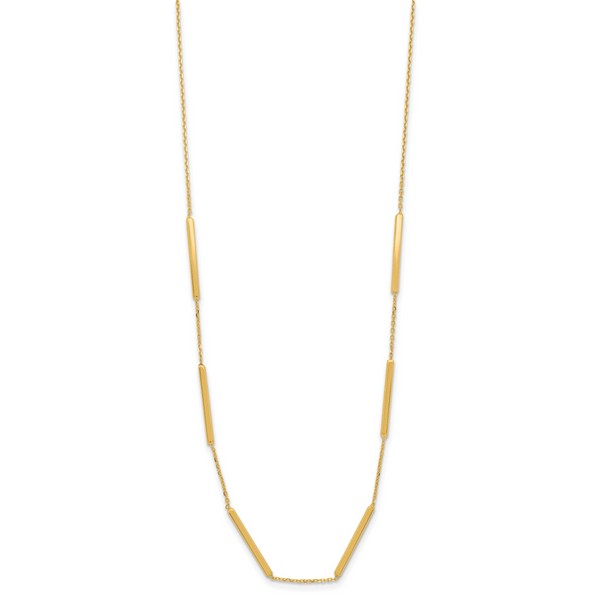Leslie's 14K Polished 6 Bar Stations 16in with 1.5in ext Necklace - Image 2
