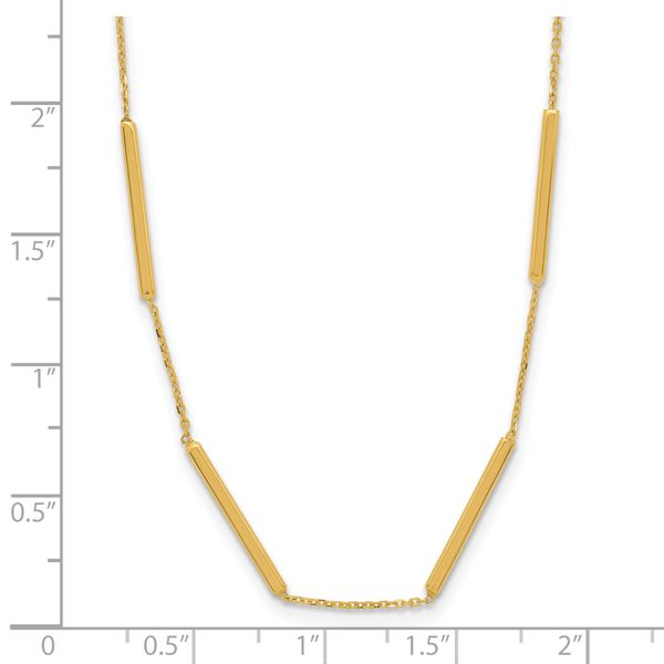 Leslie's 14K Polished 6 Bar Stations 16in with 1.5in ext Necklace - Image 5