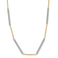 Leslie's 14K Two-tone Polished 6 Bar Stations w/1.5in ext. Necklace