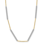 Leslie's 14K Two-tone Polished 6 Bar Stations w/1.5in ext. Necklace