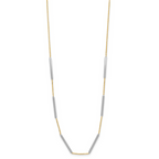 Leslie's 14K Two-tone Polished 6 Bar Stations w/1.5in ext. Necklace - Image 2