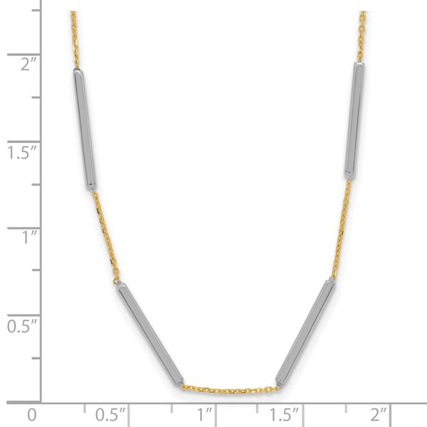 Leslie's 14K Two-tone Polished 6 Bar Stations w/1.5in ext. Necklace - Image 5