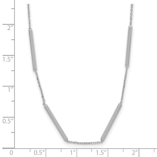 Leslie's 14K White Gold Polished 6 Bar Stations w/1.5in ext. Necklace - Image 5