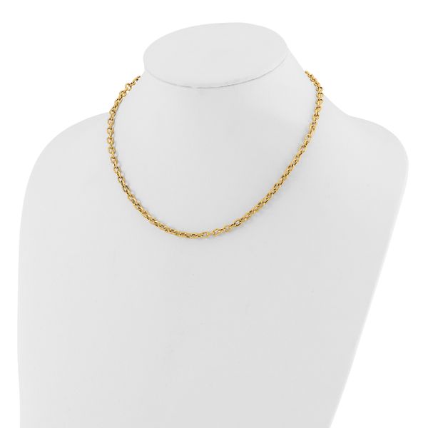 Leslie's 14K Polished and Textured Link Necklace - Image 3