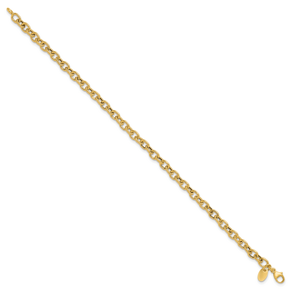 Leslie's 14K Polished and Textured Link Bracelet - Image 2