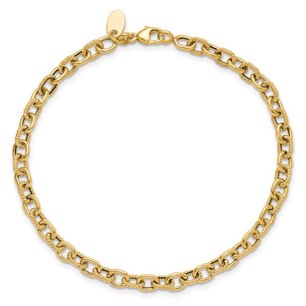 Leslie's 14K Polished and Textured Link Bracelet - Image 4