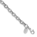 Leslie's 14K White Gold Polished and Textured Link Bracelet