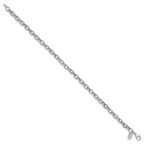 Leslie's 14K White Gold Polished and Textured Link Bracelet - Image 2