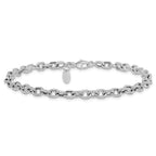 Leslie's 14K White Gold Polished and Textured Link Bracelet - Image 3
