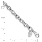 Leslie's 14K White Gold Polished and Textured Link Bracelet - Image 5