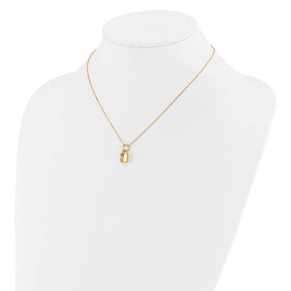 Leslie's 14K Polished Lock and Key 16in with 2in ext Necklace - Image 3