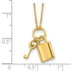 Leslie's 14K Polished Lock and Key 16in with 2in ext Necklace - Image 5
