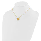 Leslie's 14K Polished and Textured Circle 16in with 2in ext Necklace - Image 3