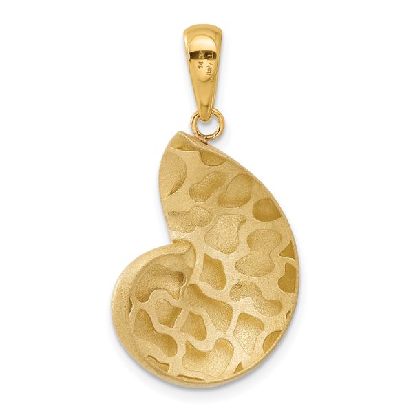 Leslie's 14k Satin D/C Nautilus Shell Pendant - Image 3